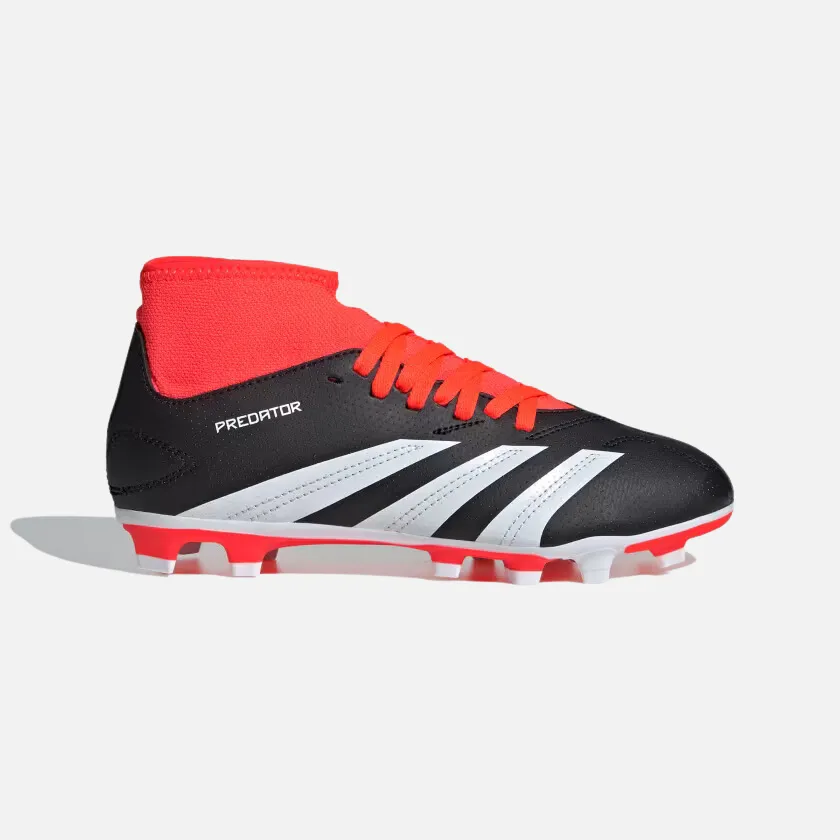 Club Matches Play Comfort Adidas Predator Club Sock Flexible Groung Kids Unisex Football Shoes (4-16Year) -Core Black/Cloud White/Solar Red