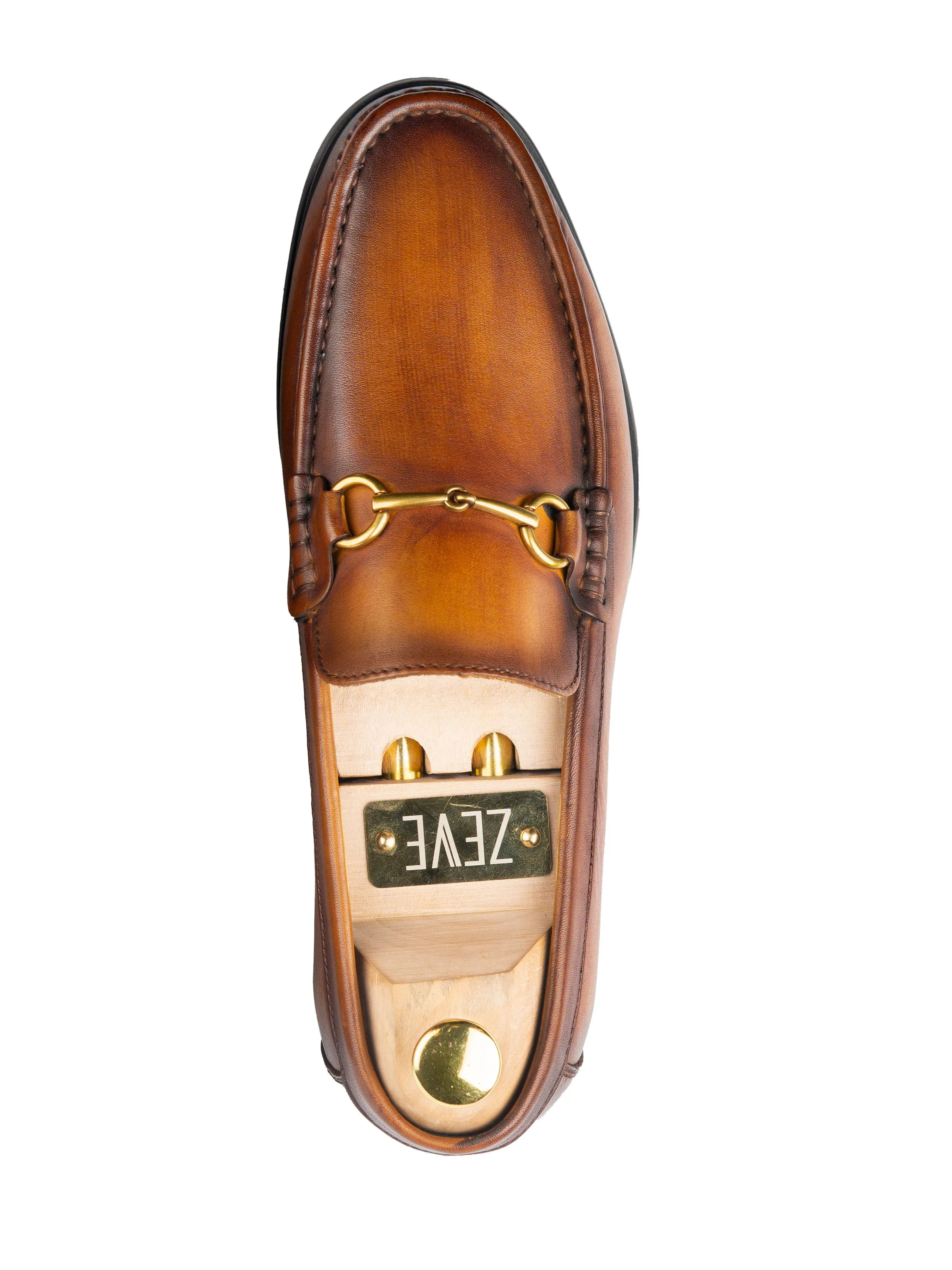 Horsebit Moccasin Loafer - Cognac Tan (Hand Painted Patina) Washable