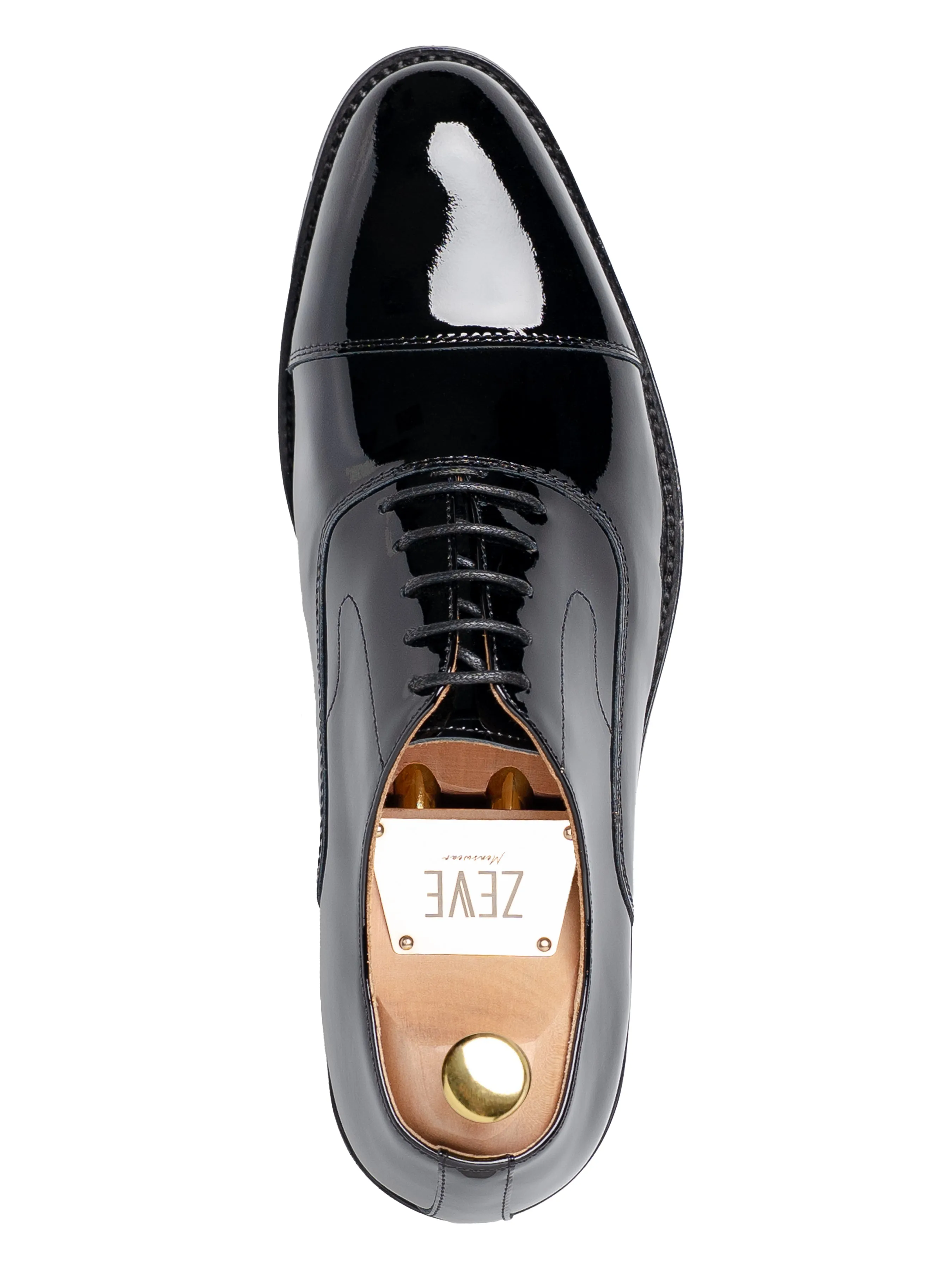 Oxford Cap Toe Tux - Black Patent Leather Simple Leather Walk