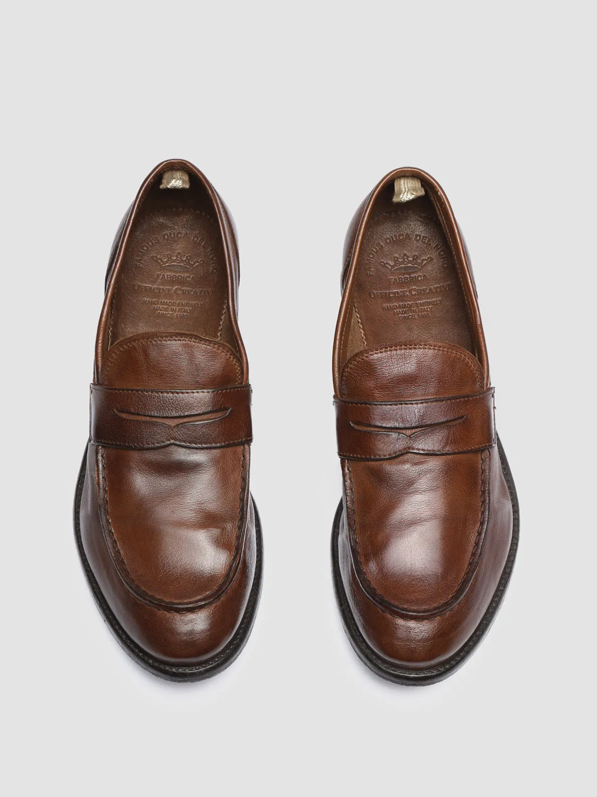 Flex Path Durable Sole ARC 509 - Brown Leather Penny Loafers