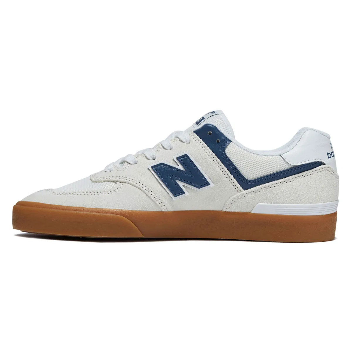 Rugged Wear Pro Action Motion New Balance 574 Vulc Shoes - Sea Salt/Blue