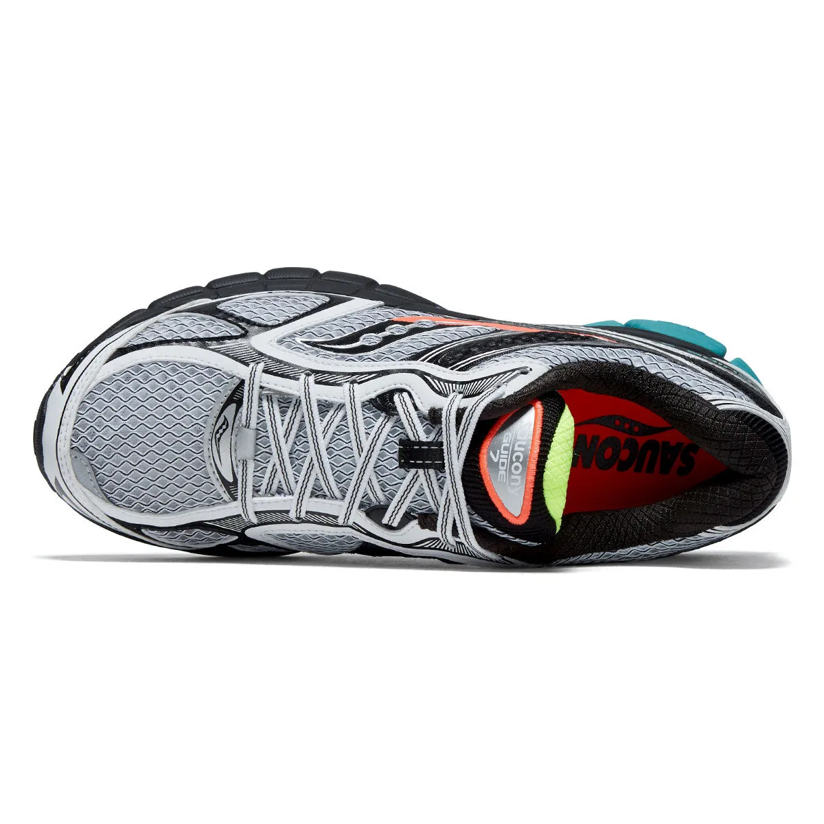 Performance Step Saucony Progrid Guide 7 Shoes - White/Teal