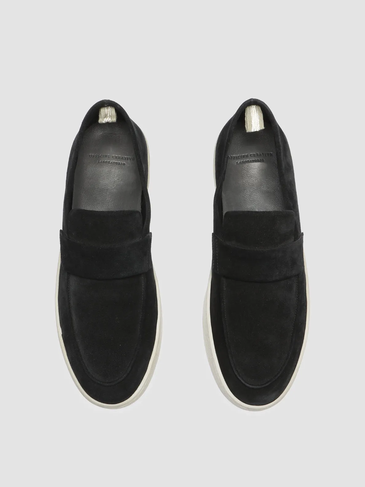 HERBIE 001 - Black Suede Penny Loafers Event Day Everyday Slip-Ons