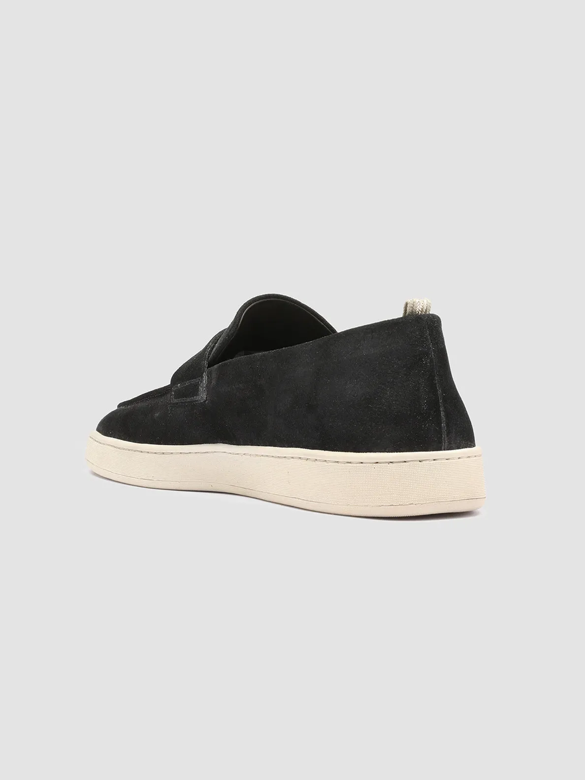 HERBIE 001 - Black Suede Penny Loafers Easy Road True Steps