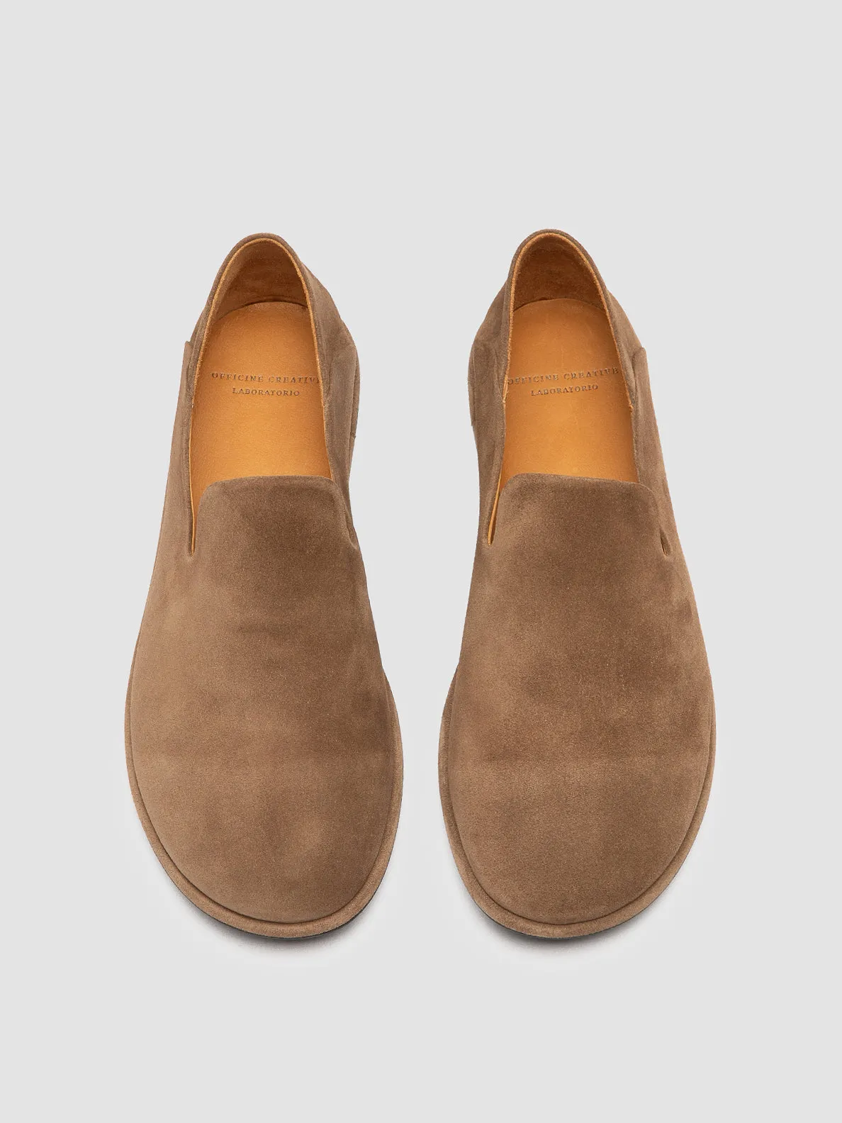 Horsebit Detail Bold Flow MIENNE 001 - Taupe Suede Penny Loafers