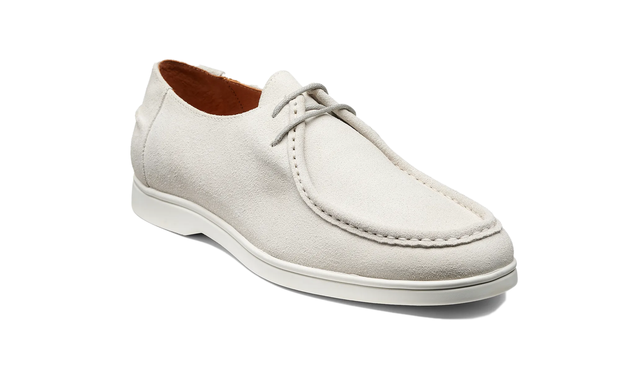 Vigo - White Suede White Sole Comfortable Daily Wear Minimal Sleek Finish