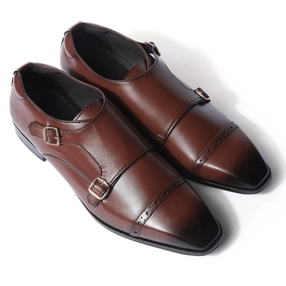 Benjamin - Tan Double Monk fashionable footwear Union Fit