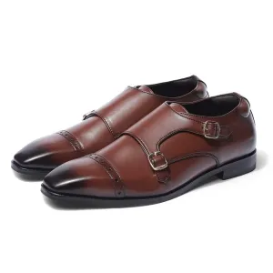 Minimal Stitch Fashion Essential Benjamin - Tan Double Monk