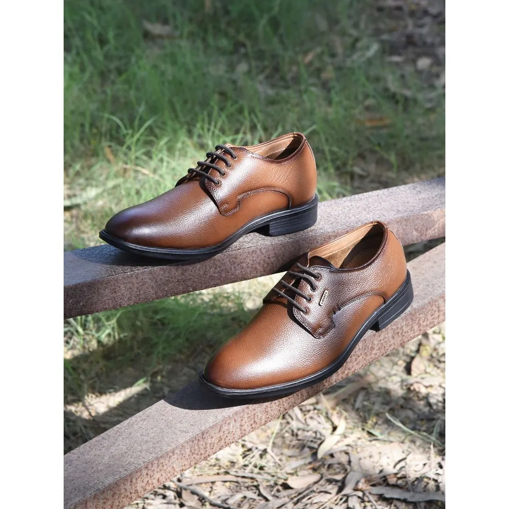 Fortune by Liberty Men LOM-605 Tan Formal Lacing Derby Shoes Smooth Polished Profile Gentle Office Comfort