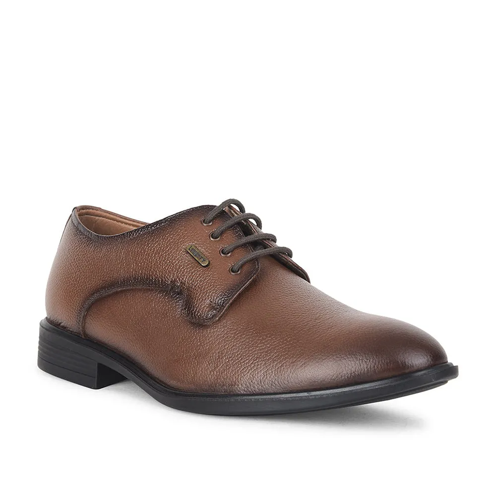 City Living Practical Design Fortune by Liberty Men LOM-605 Tan Formal Lacing Derby Shoes