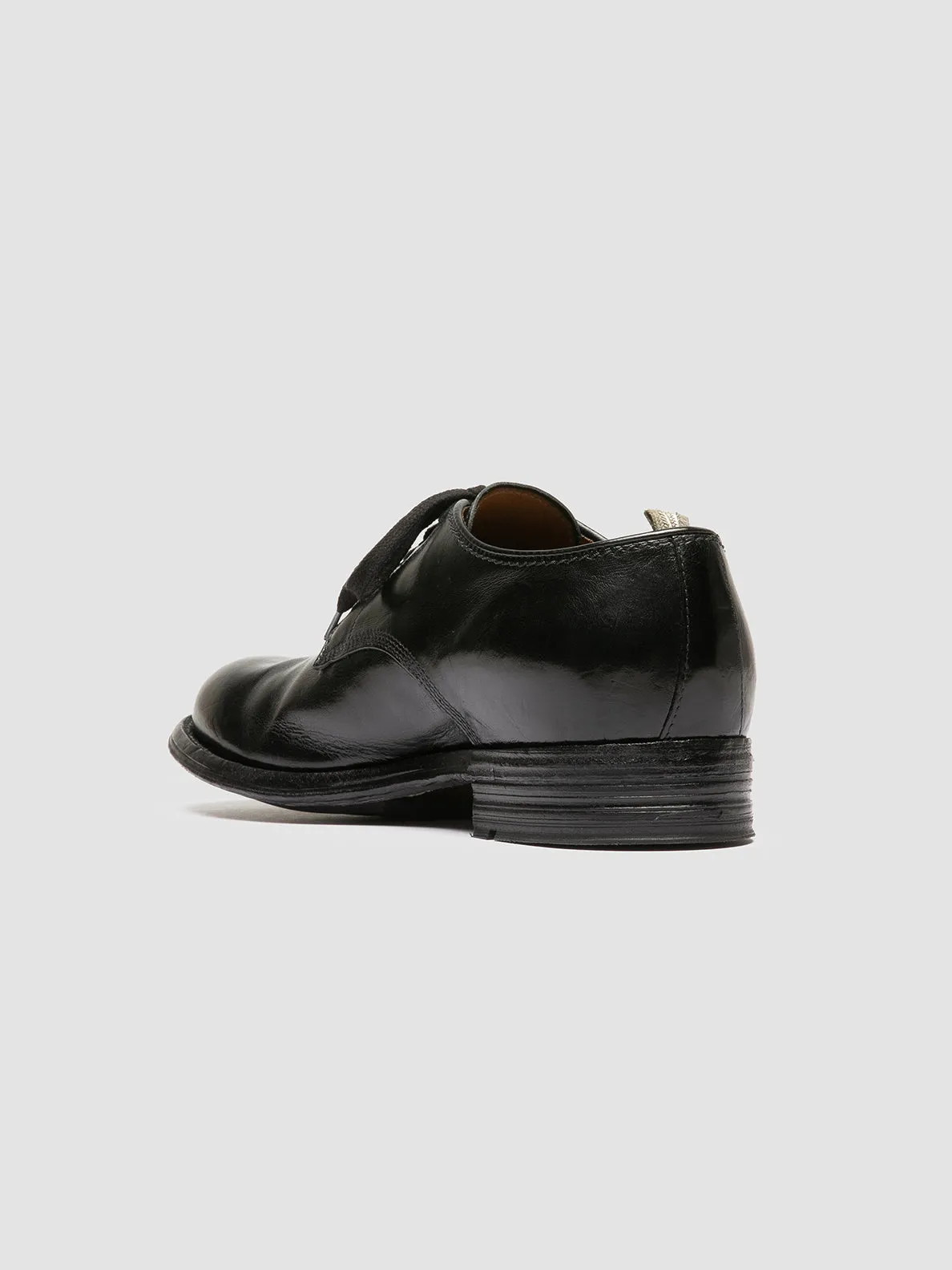 ADMIRAL 007 - Black Leather Derby Shoes Breathable Modern Style
