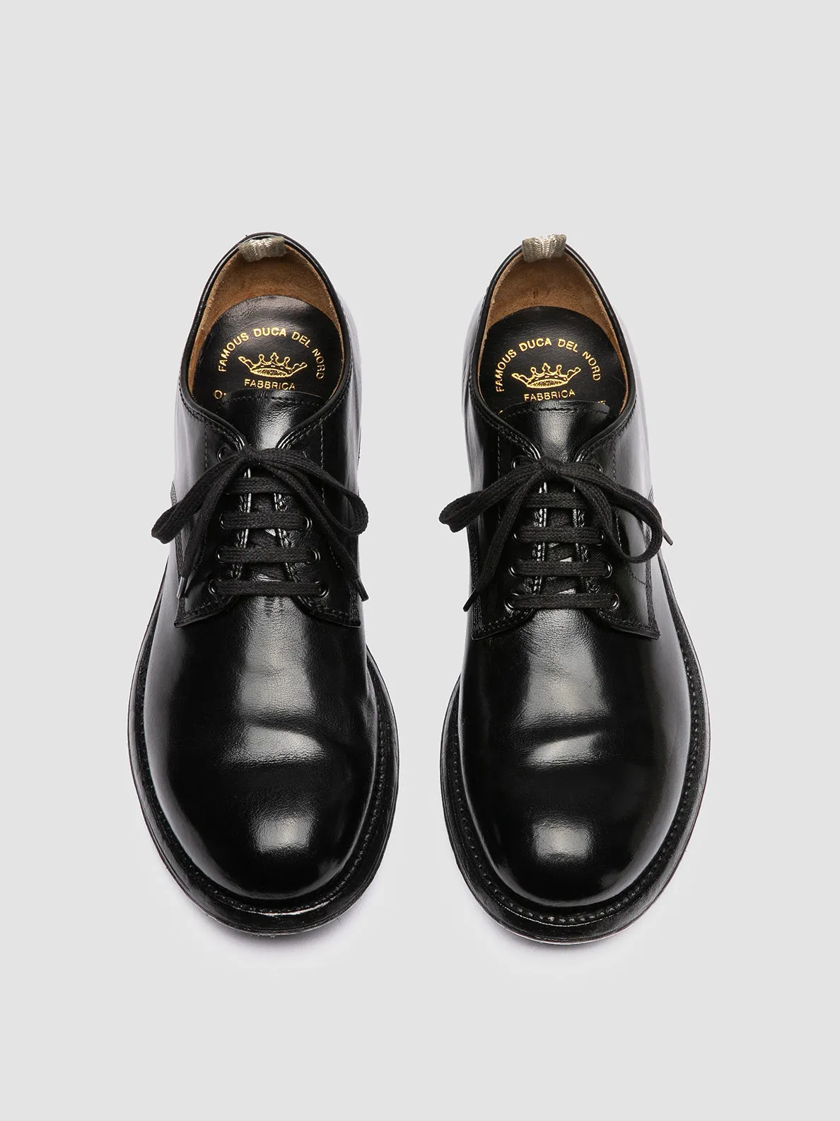 Rugged Craft fall season ADMIRAL 007 - Black Leather Derby Shoes