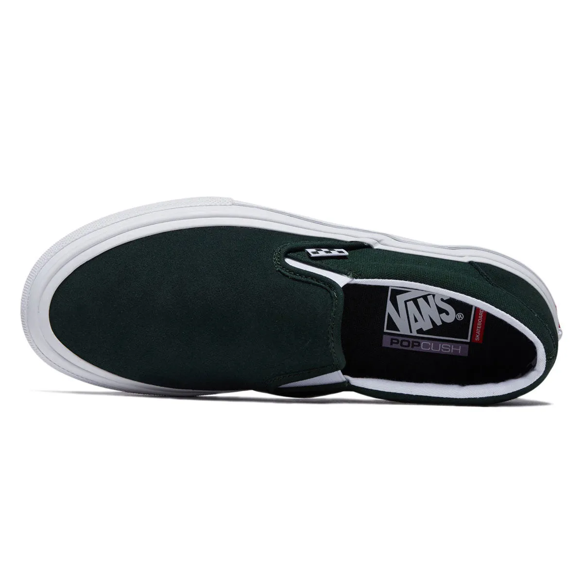 Vans Skate Slip-on Shoes - Green/White Flat Ride Street Ready Fit