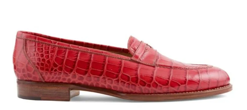 Reptile Print WOMAN LOAFER Calf imitation crocodile LEATHER