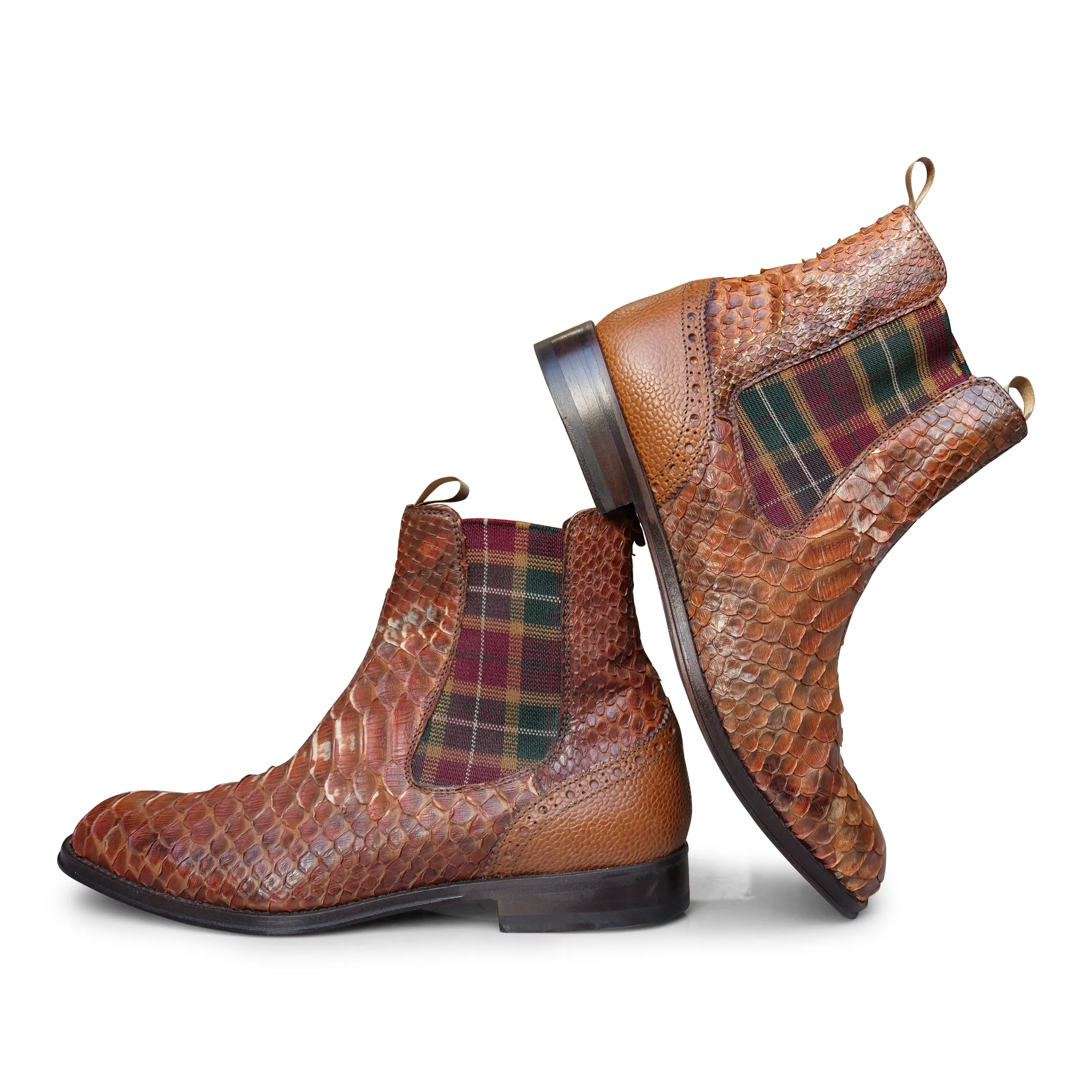 15152 - Brown Snake Skin Chelsea Walking Comfort