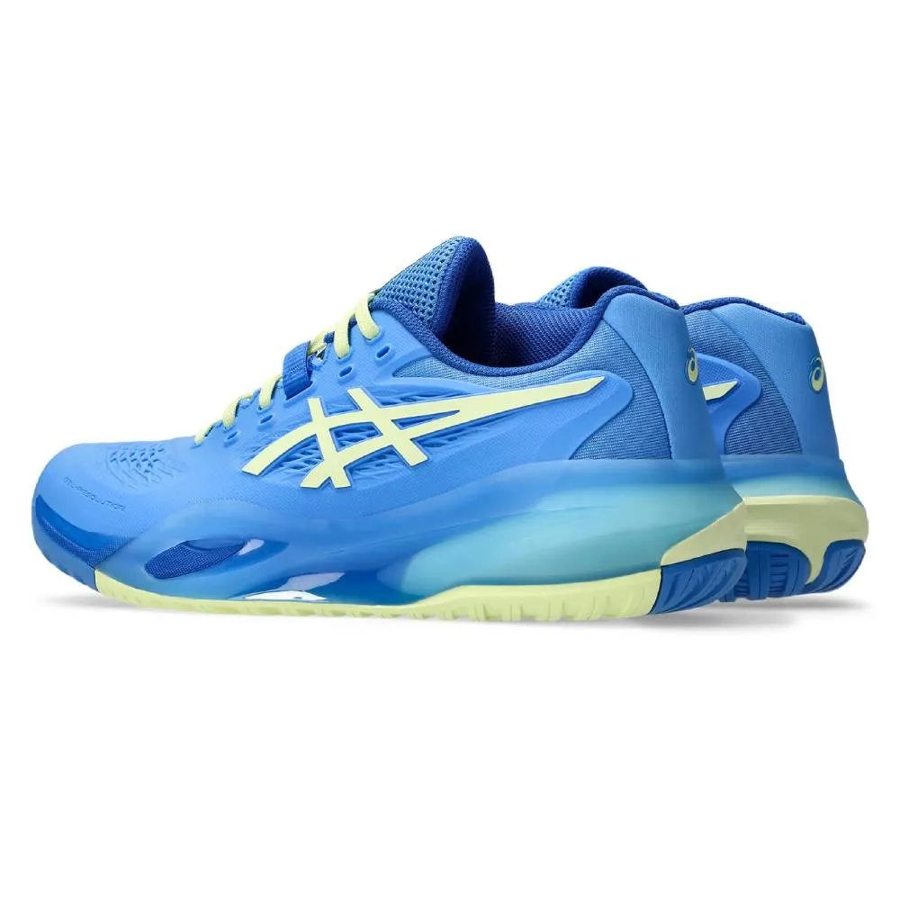 Responsive Midsole Canvas Upper Asics Gel Resolution X Women's Tennis Shoe (Blue Coast/Huddle Yellow)