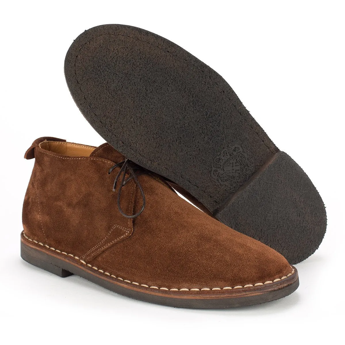 leather shoes YAGO-348<br>Brown chukka boots