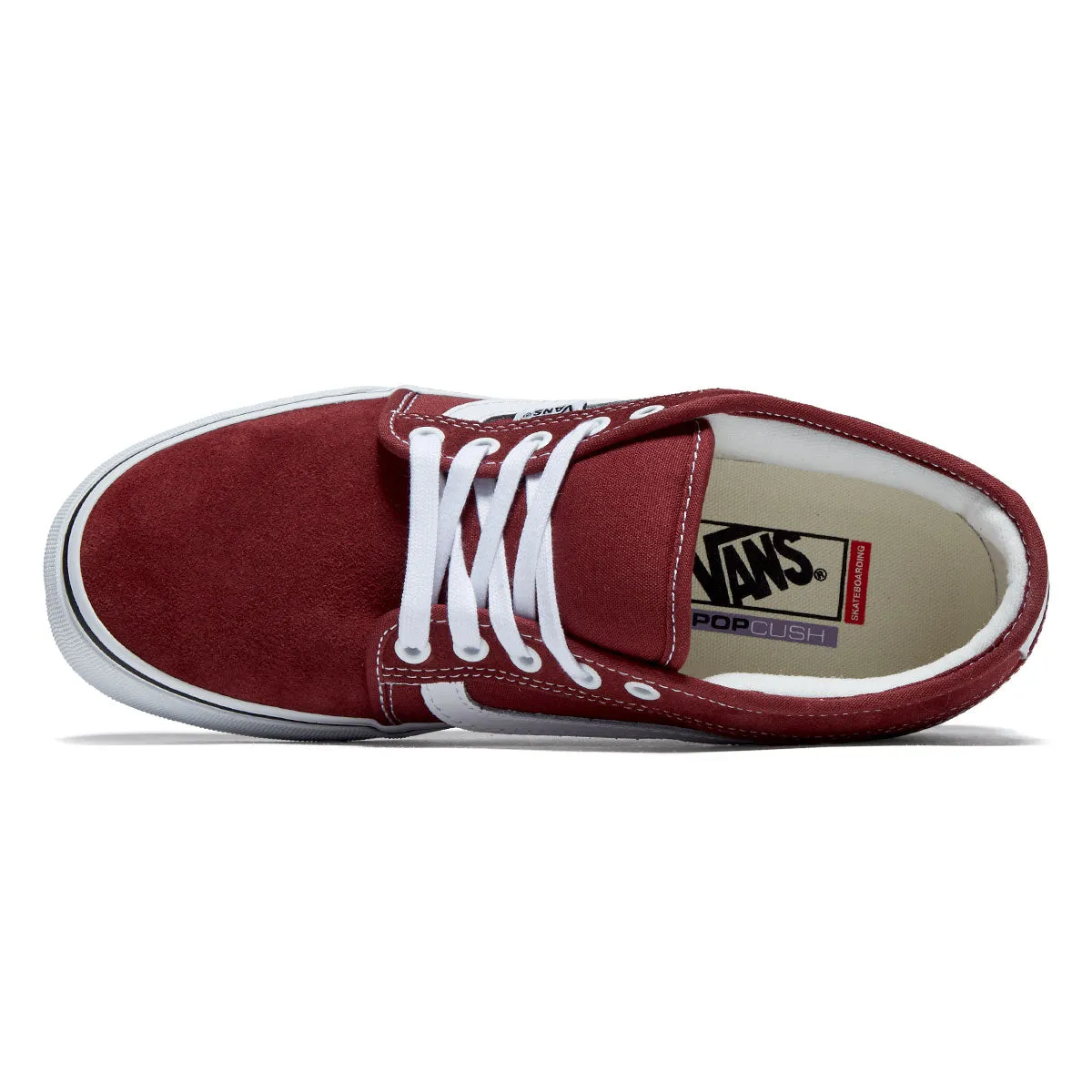 Vans Skate Chukka Low Sidestripe Shoes - Burgundy/White Functional Style Comfortable Ride