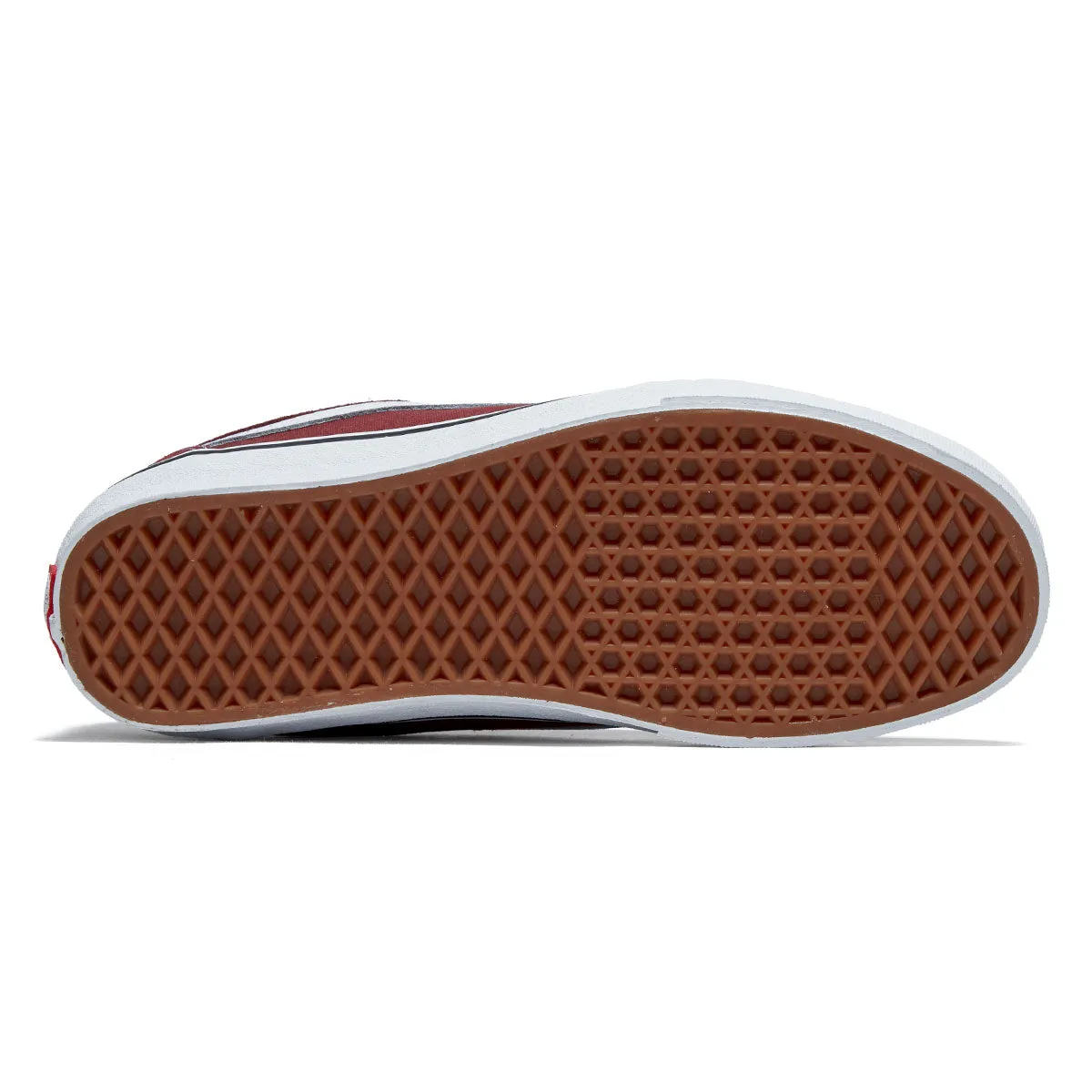 Vans Skate Chukka Low Sidestripe Shoes - Burgundy/White Comfort Cushioned