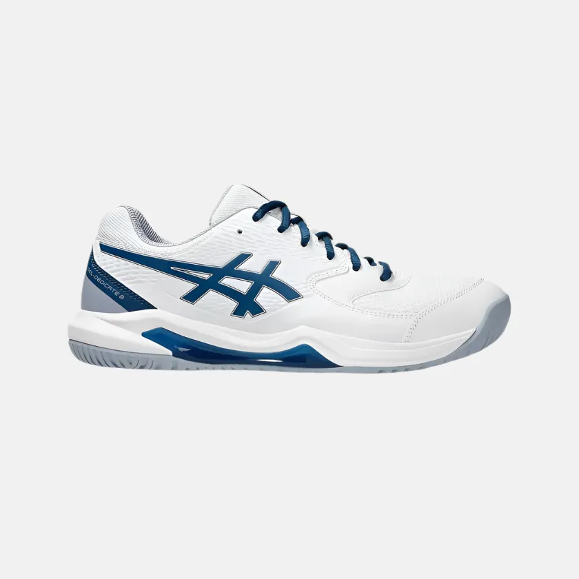 Comfort Motion Asics GEL-DEDICATE 8 Men's Tennis Shoes -White/Mako Blue