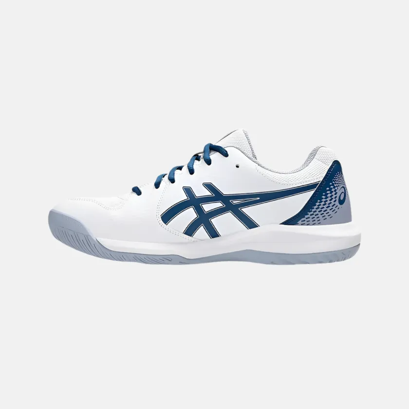Performance Fit Asics GEL-DEDICATE 8 Men's Tennis Shoes -White/Mako Blue