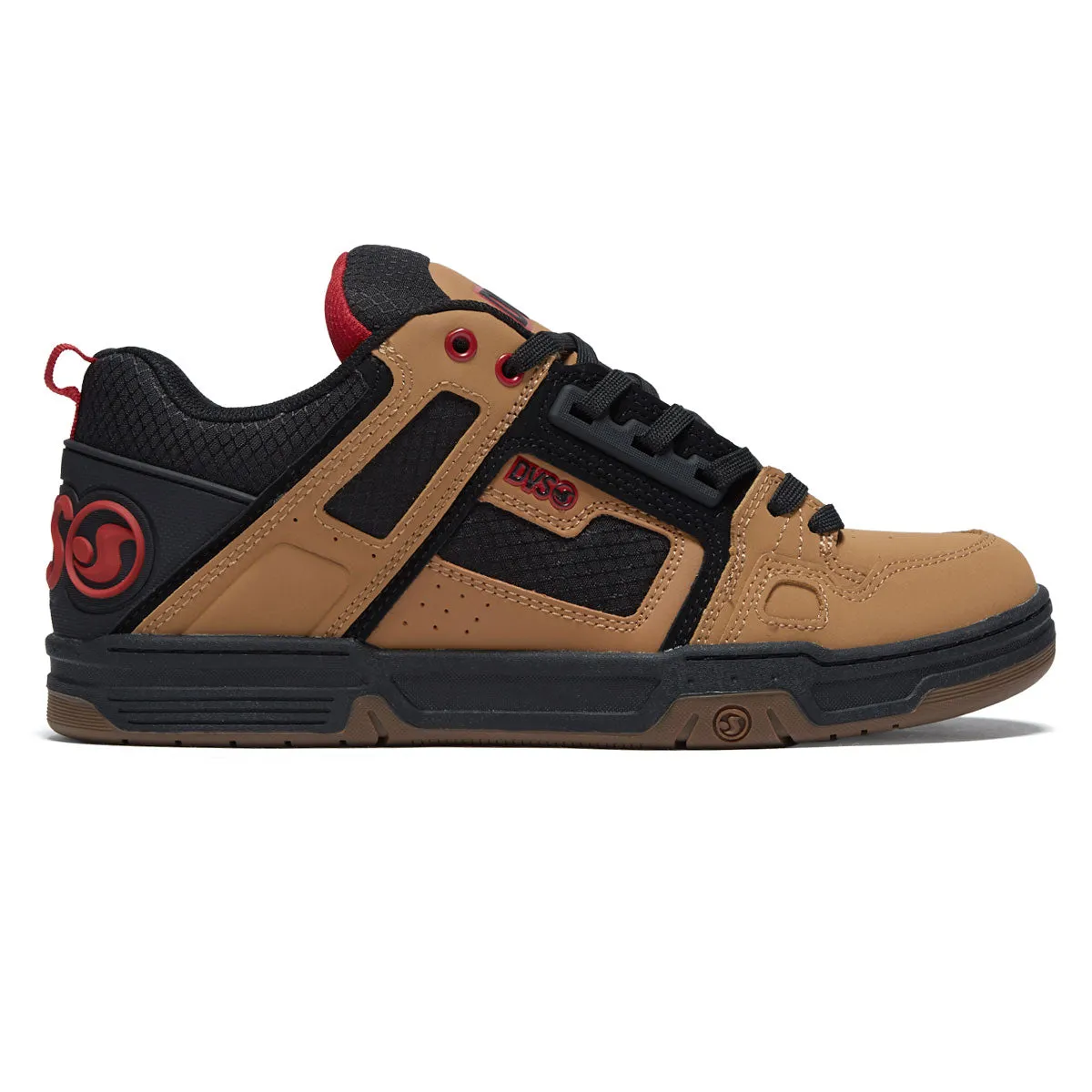 Ankle Support DVS Comanche Shoes - Tan/Black/Red Nubuck