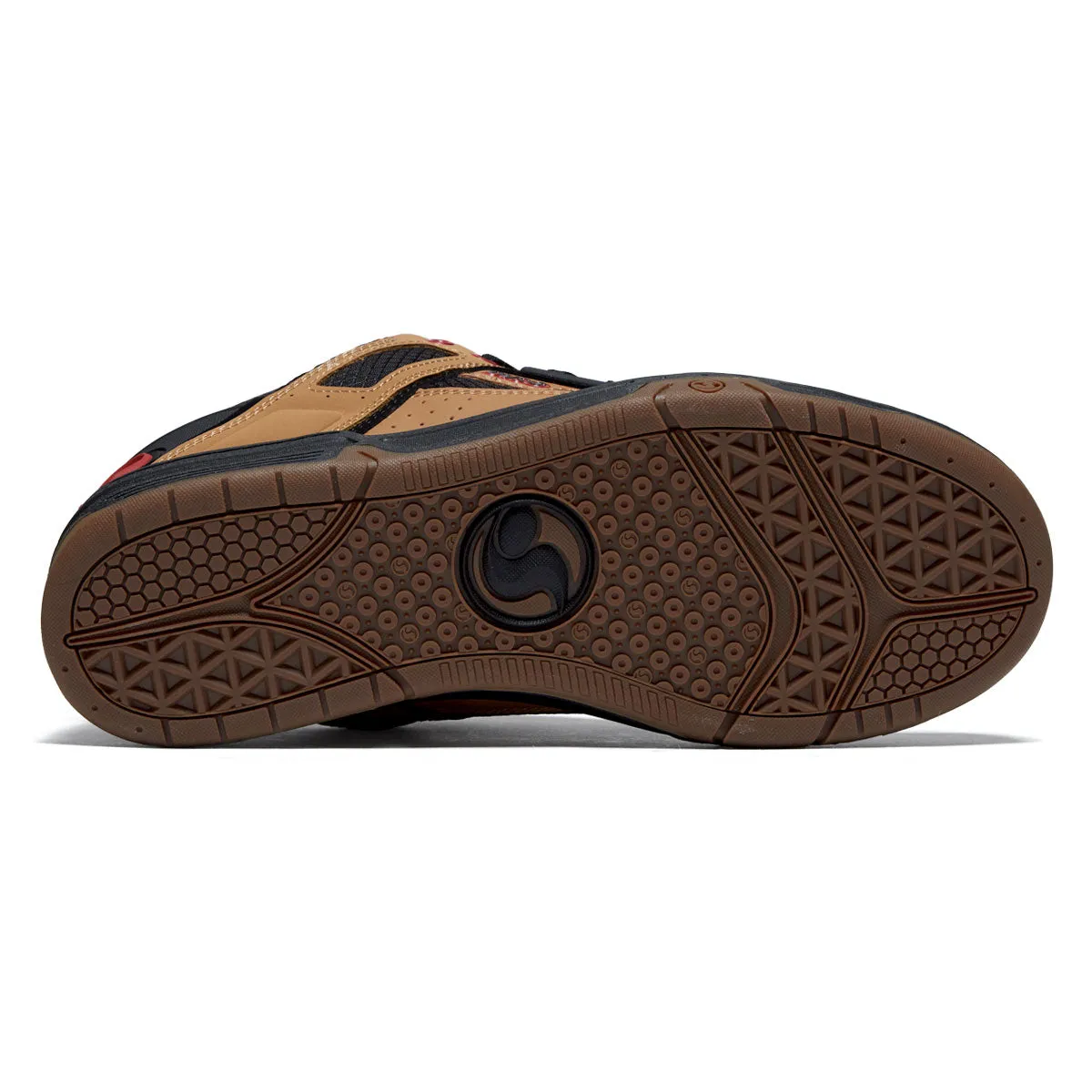 Skateboard Life Performance Ride DVS Comanche Shoes - Tan/Black/Red Nubuck
