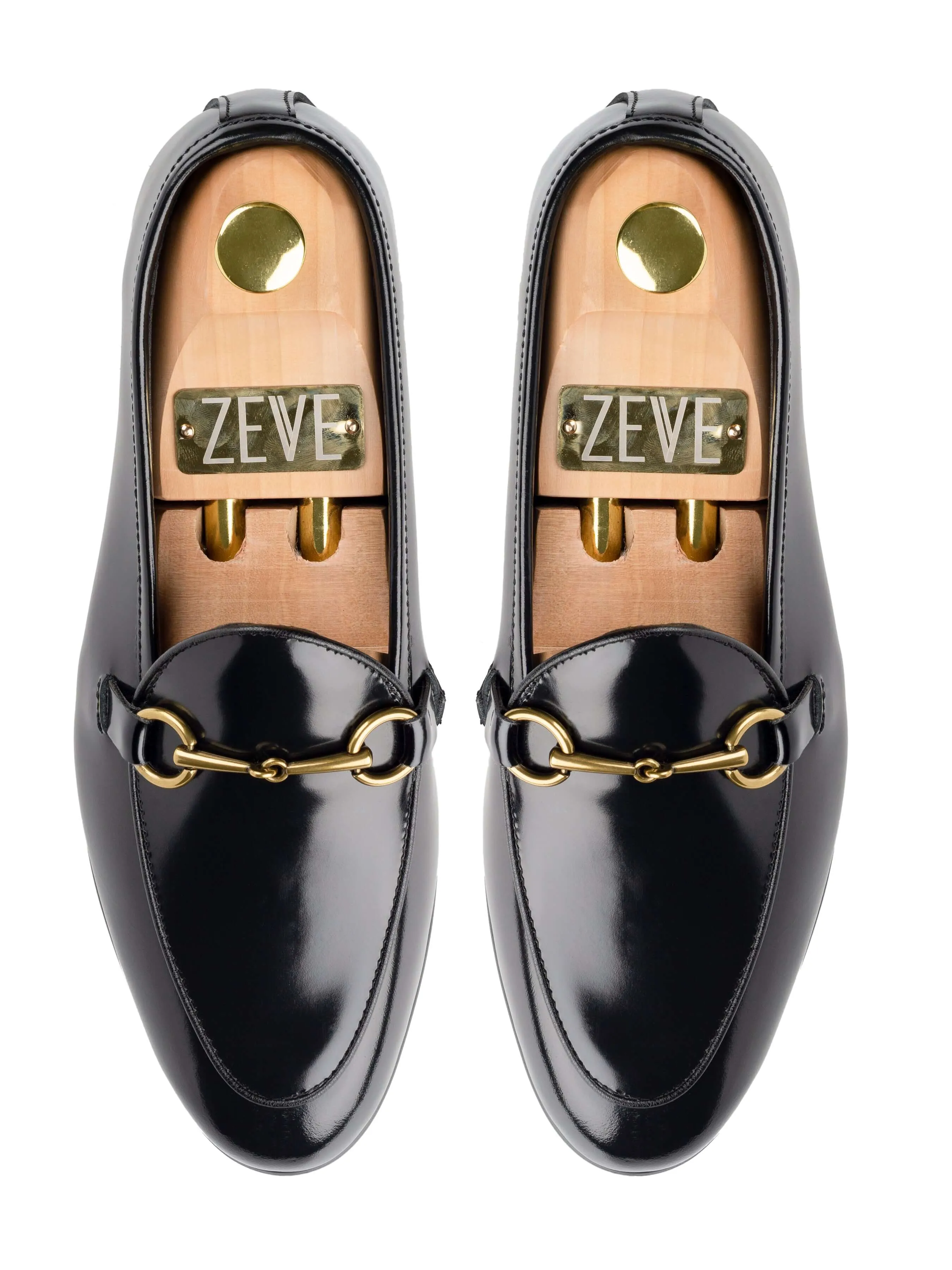 Belgian Loafer Horsebit Buckle - Black Polished (Gold Buckle) Free Power Shop Lane