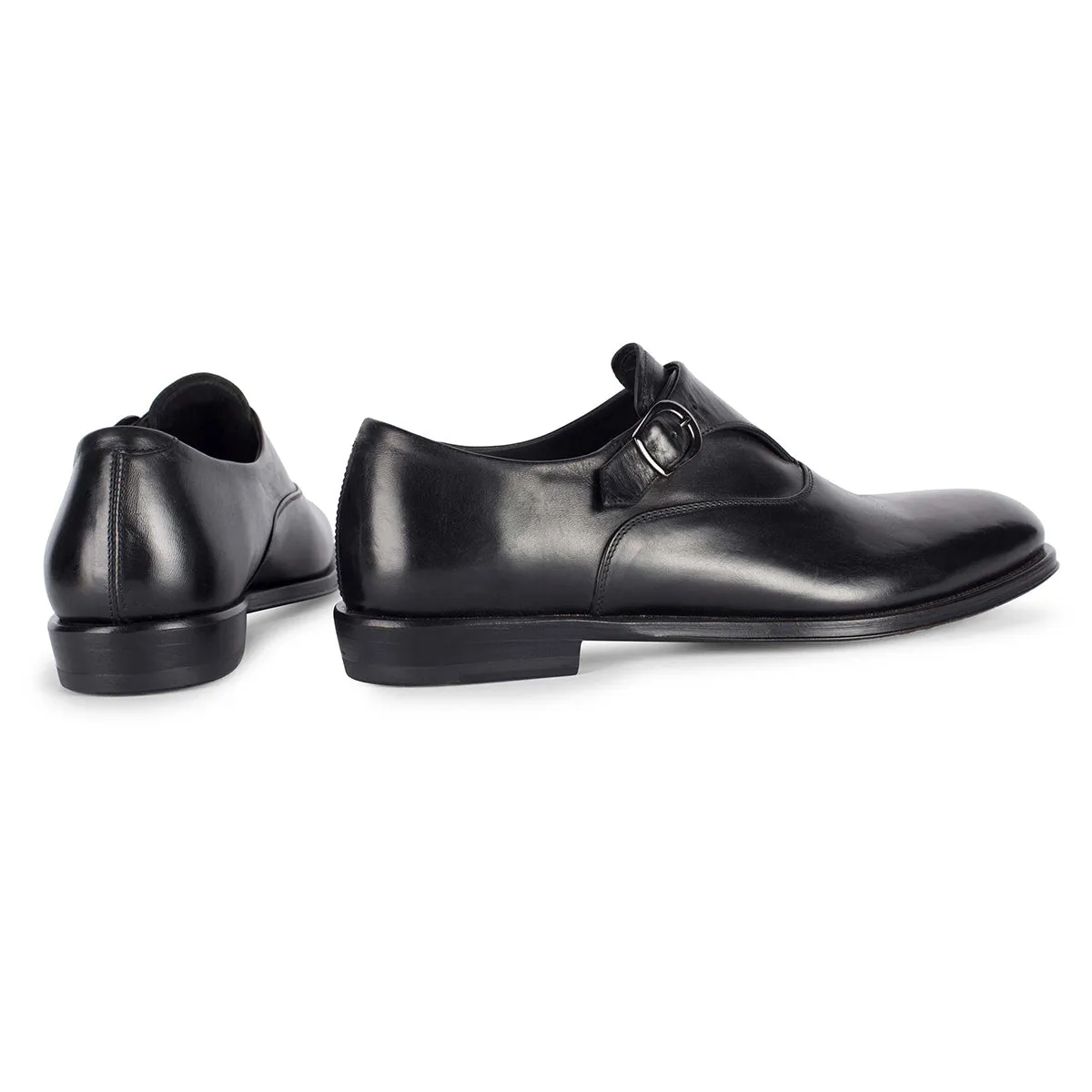 JASON 49020<br>Monkstrap in black leather Line Shade