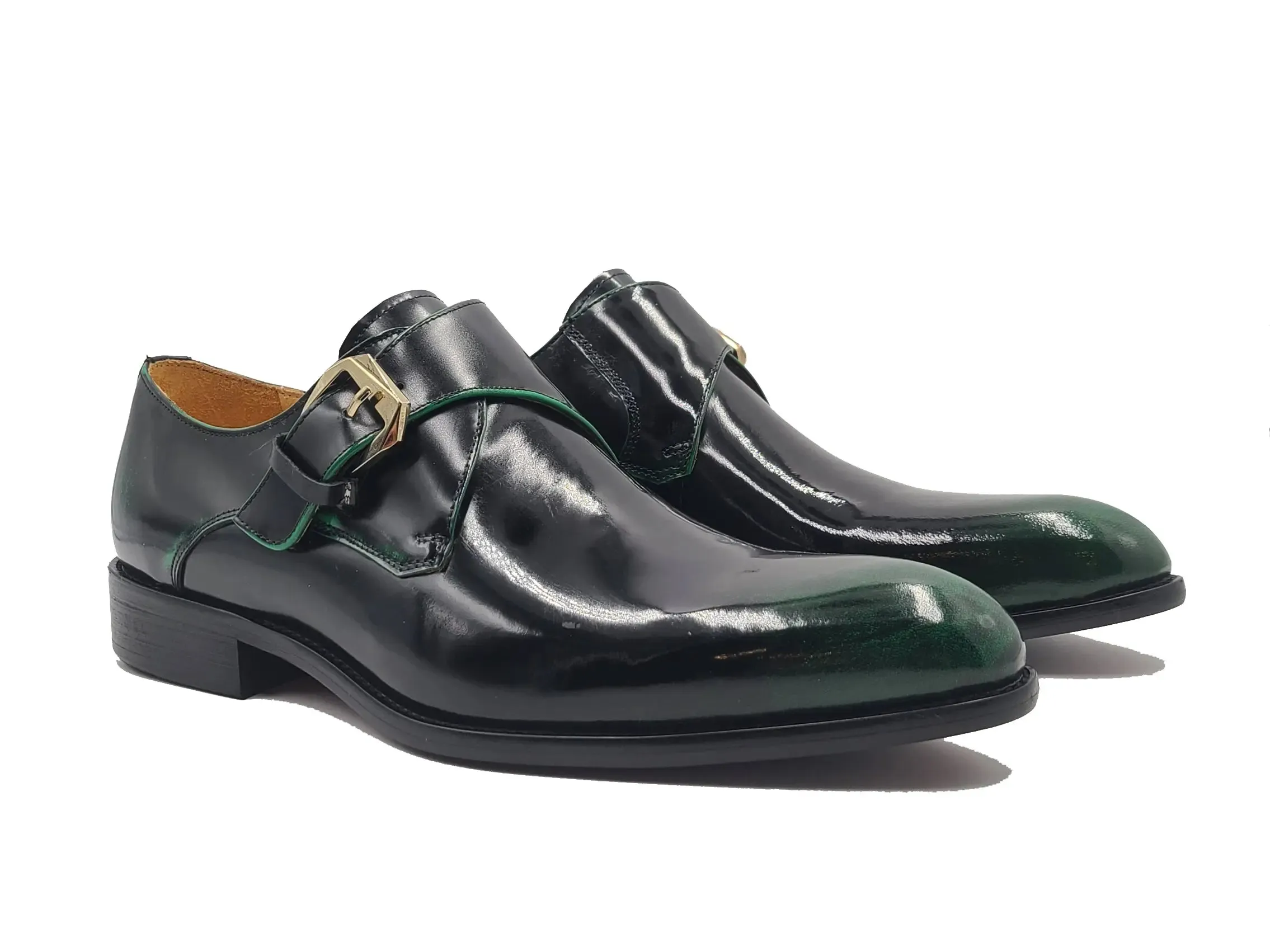Soft Calf Patent Leather Single Monk Slip-on Eye Draw Detail Shade