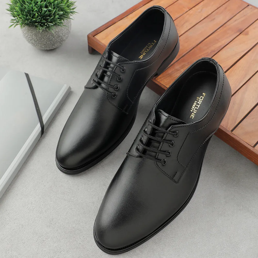 Work Style Sleek Finish Fortune Black Lacing Formal Oxford Shoes For Men HML-11E By Liberty