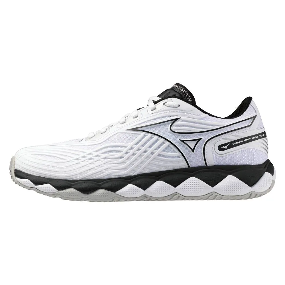 Shock Resistance Air Circulation Mizuno Wave Enforce Tour 2 AC Men's Tennis Shoe (White/Black)
