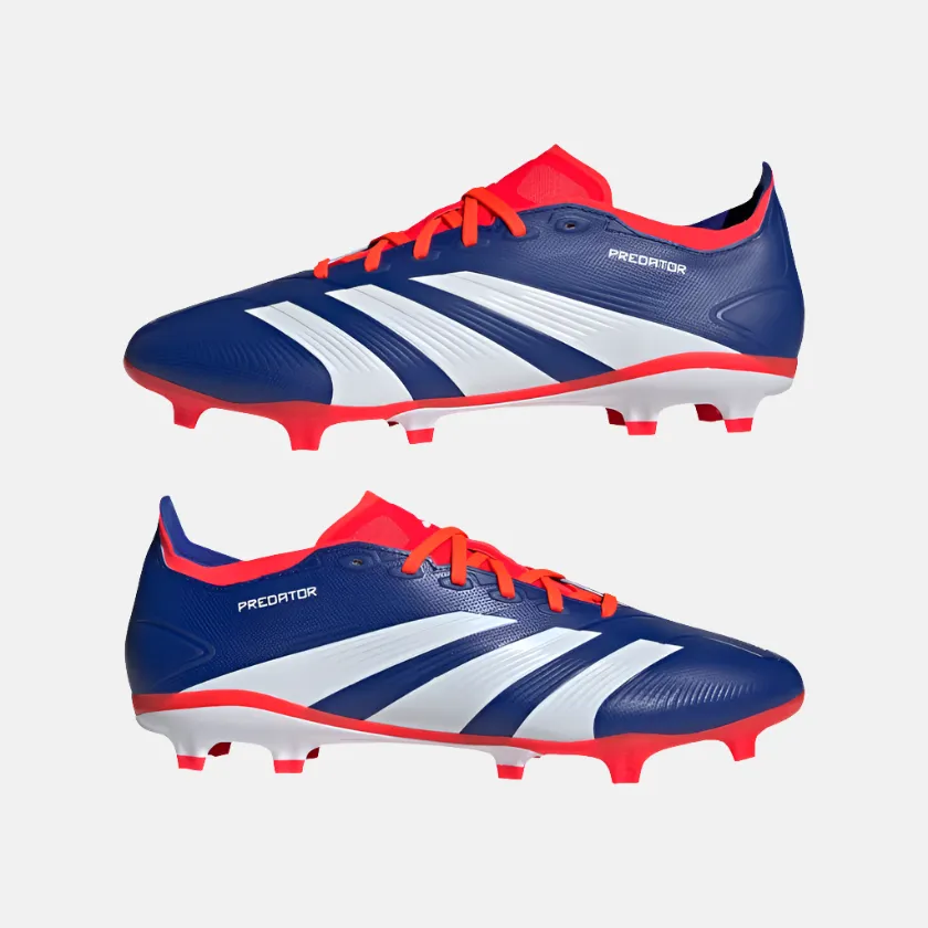 Motion control Adidas Predator League Firm Ground Men's Football Shoes -Lucid Blue/Cloud White/Solar Red