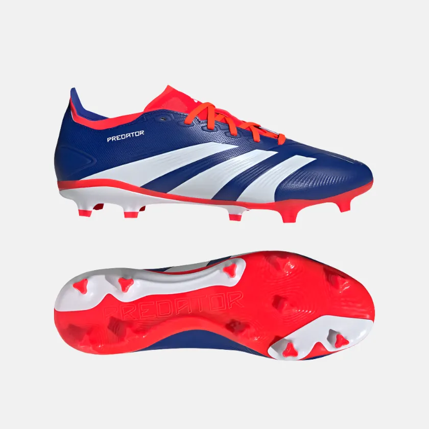 Midfield Control Adidas Predator League Firm Ground Men's Football Shoes -Lucid Blue/Cloud White/Solar Red