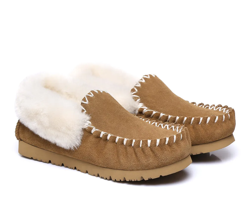 Foot Ease AUSTRALIAN SHEPHERD? UGG Slippers Men Sheepskin Wool Ankle Popo Moccasins Big Size