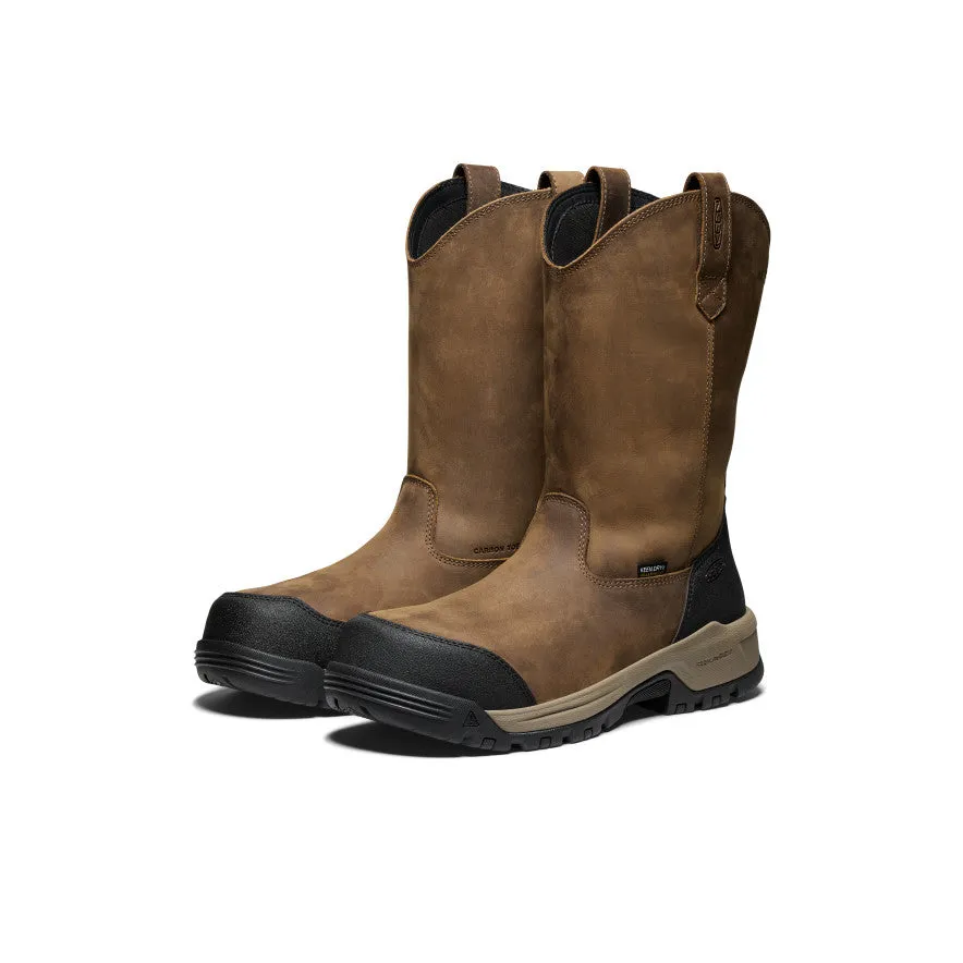 Men's Evanston Pull-On Waterproof Boot (Carbon Toe)  |  Bison/Black Waterproof Trekking Boots