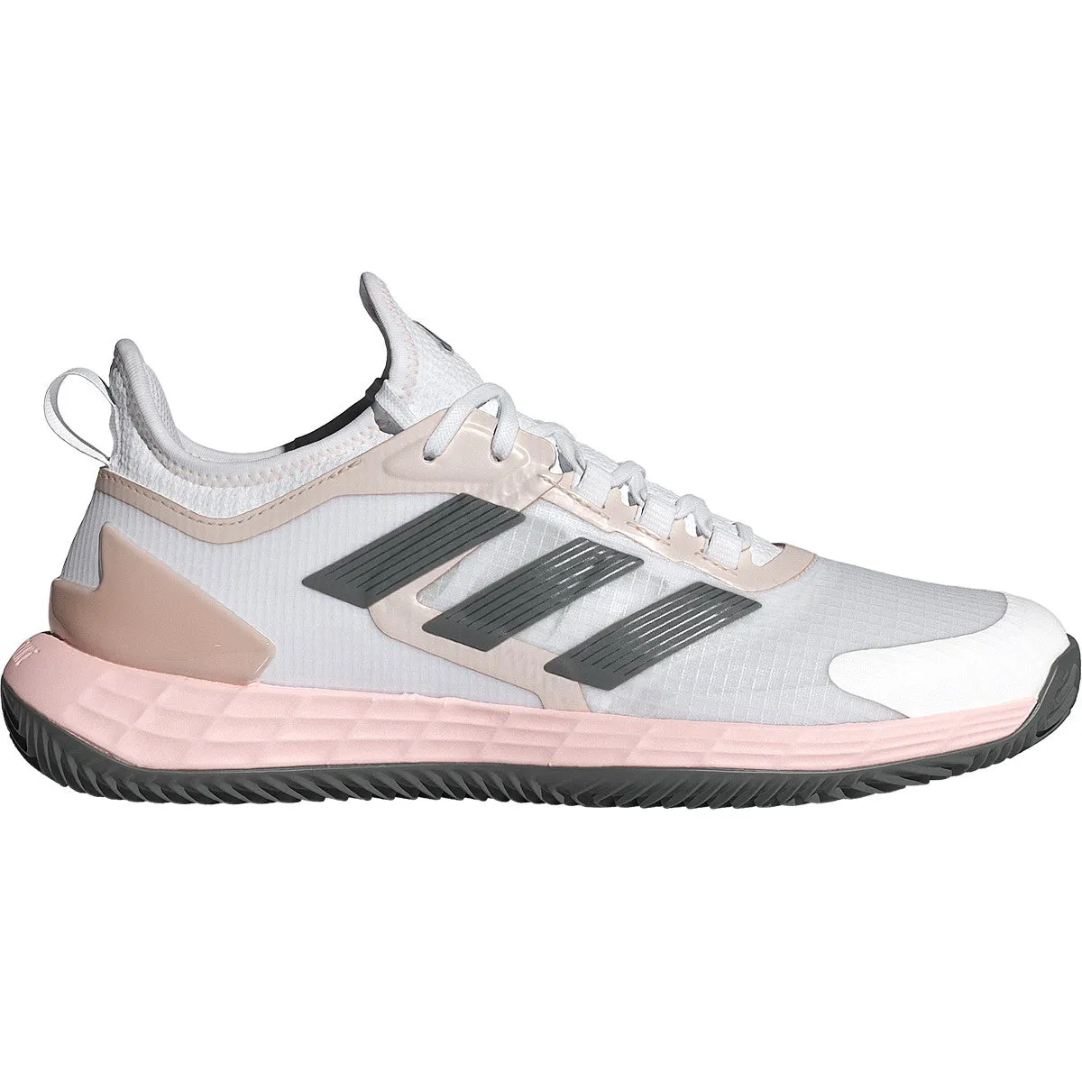 Adidas Ubersonic 4.1 Clay Court Tennis Shoes (Ladies) - White/Grey Four/Sandy Pink Metallic Durable Build
