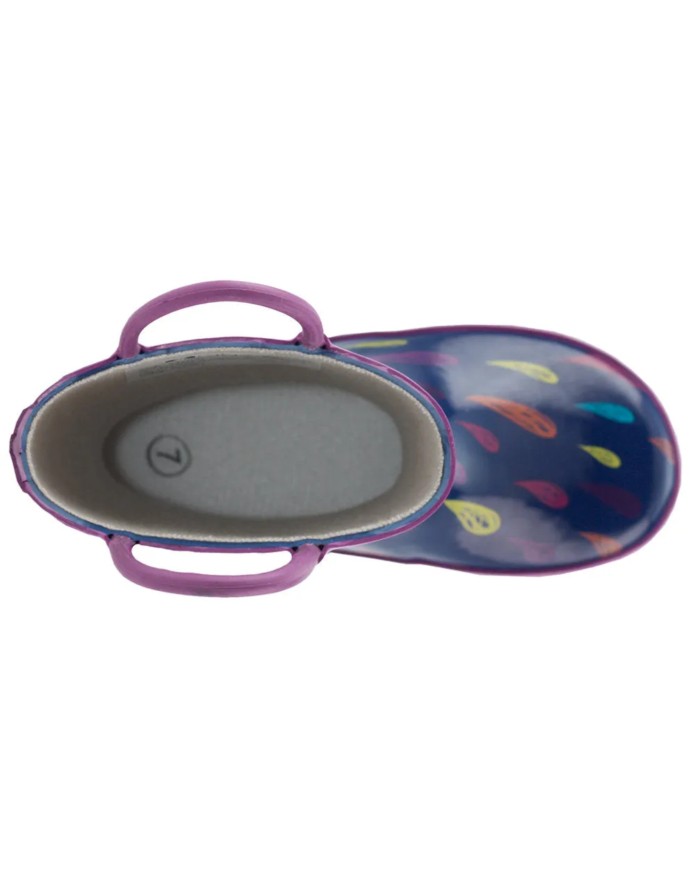 Colorful Raindrops Loop Handle Rubber Rain Boots Chic Design