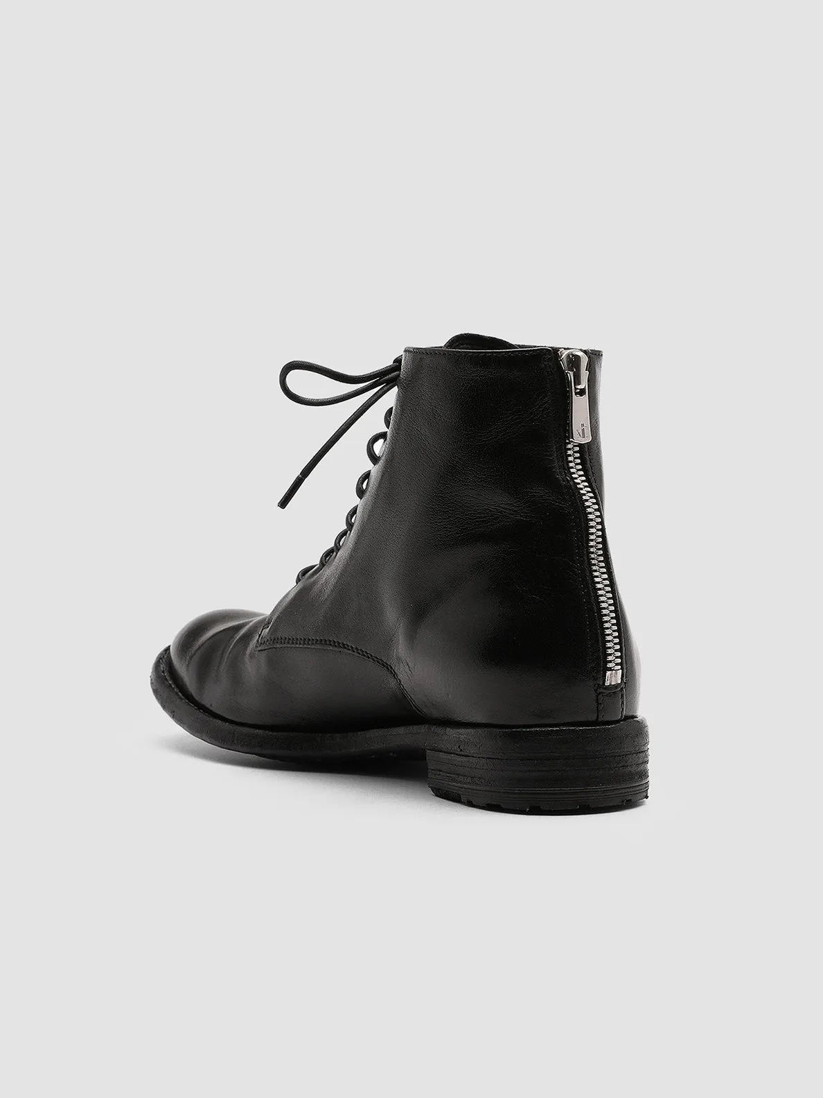 Airport Easy LEXIKON 123 - Black Zipped Leather Ankle Boots
