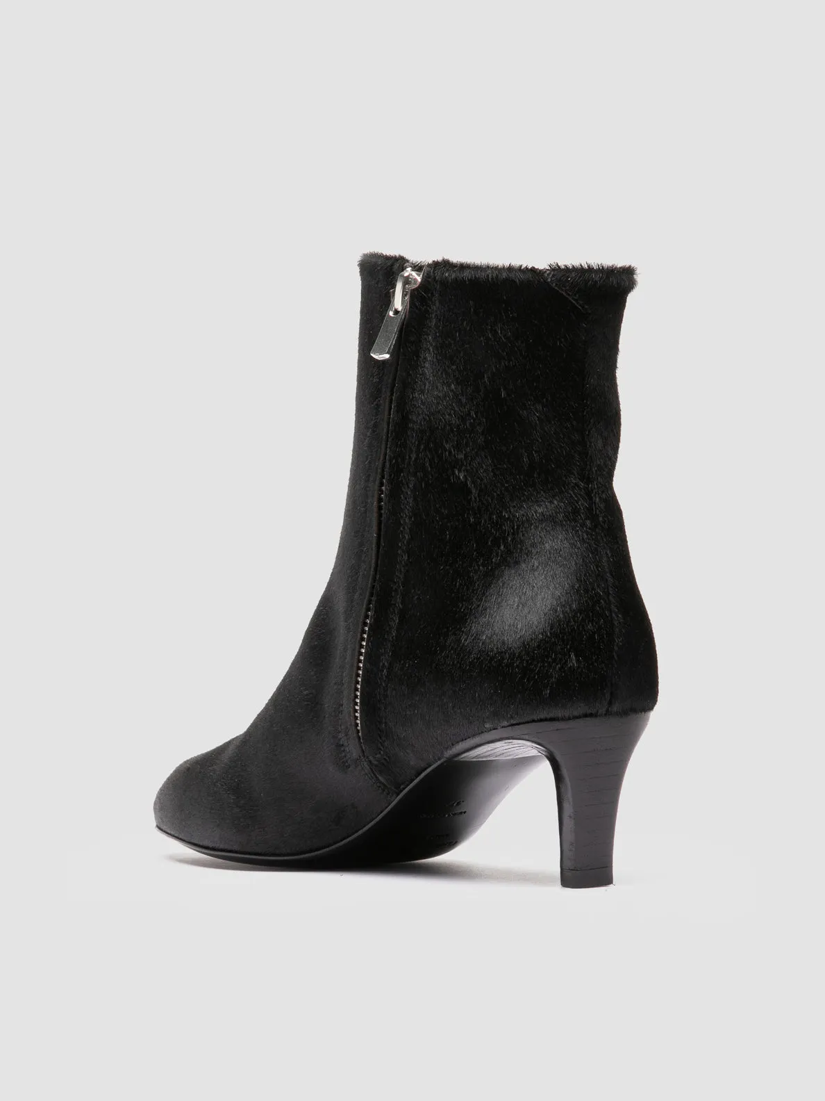 Mix Hue Silver Shine SUZY 008 - Black Leather Zipped Boots