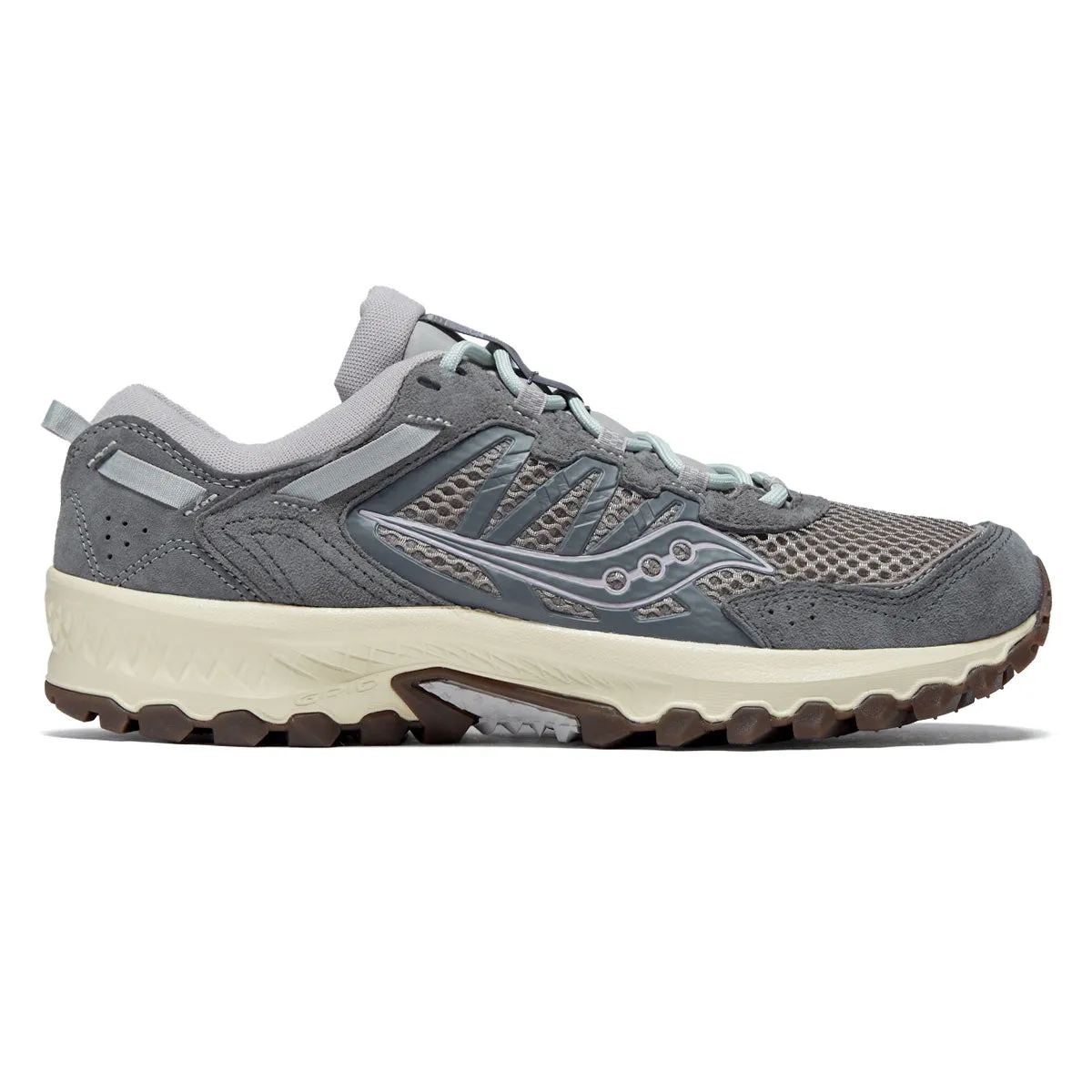 Saucony Grid Peak Shoes - Grey/Carbon Plush Interior Active Flex