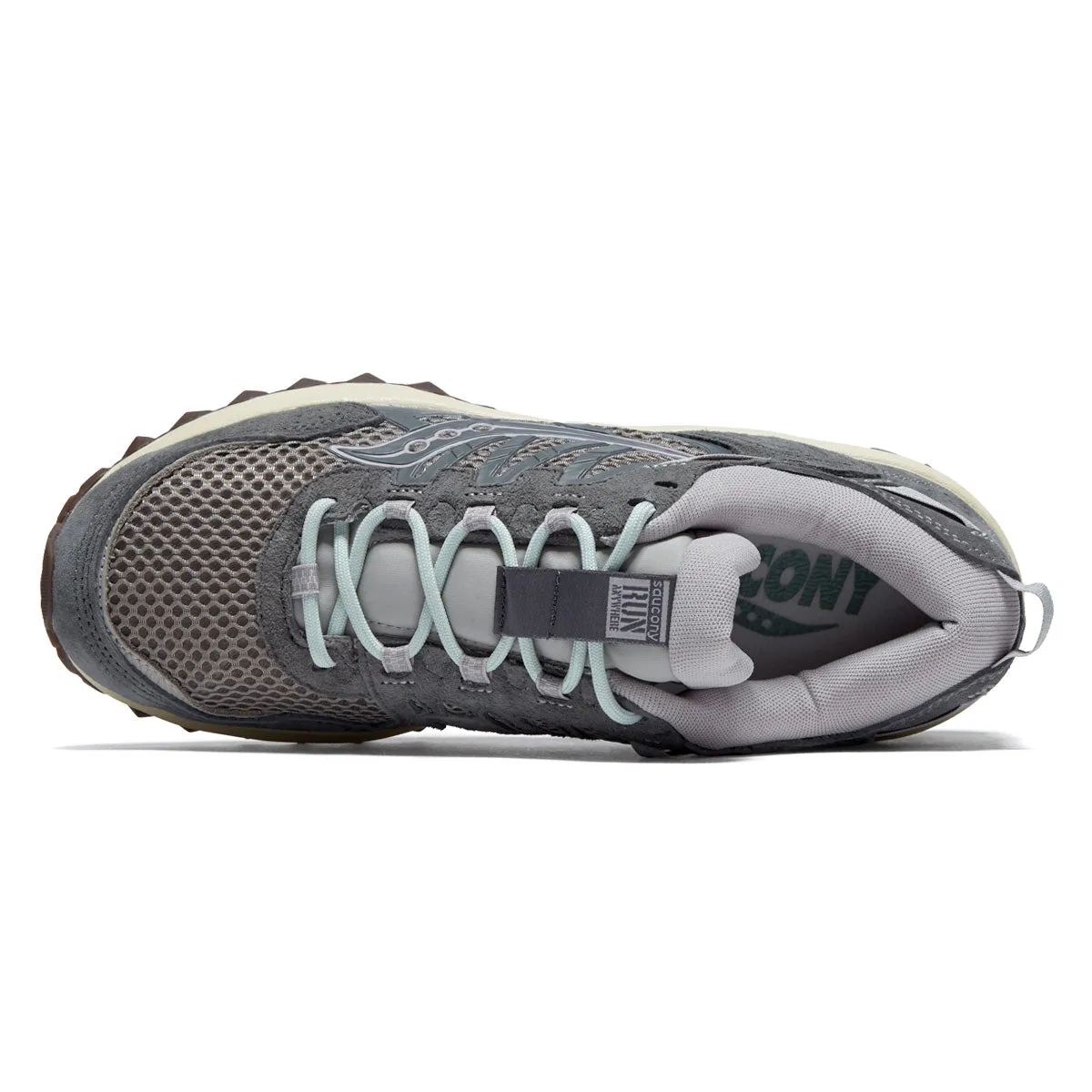 Washable Elastic tongue Saucony Grid Peak Shoes - Grey/Carbon