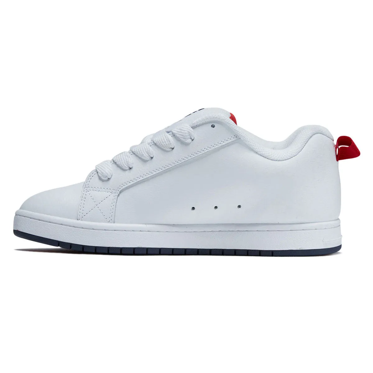 DC Court Graffik Shoes - White/Navy/Red gentle touch Stretchable Material