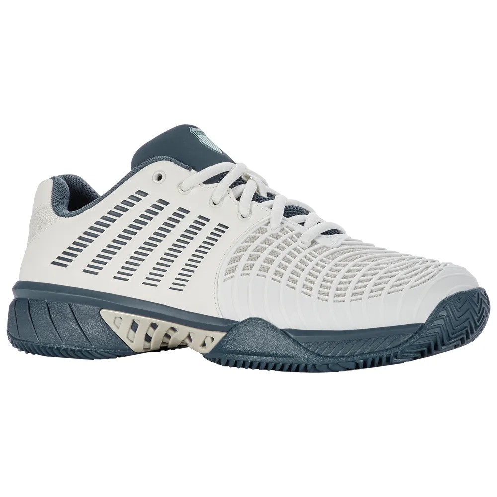 Slip Resistant K-Swiss Express Light 3 HB Tennis Shoes (Mens) - Star White/Moonstruck/Indian Teal