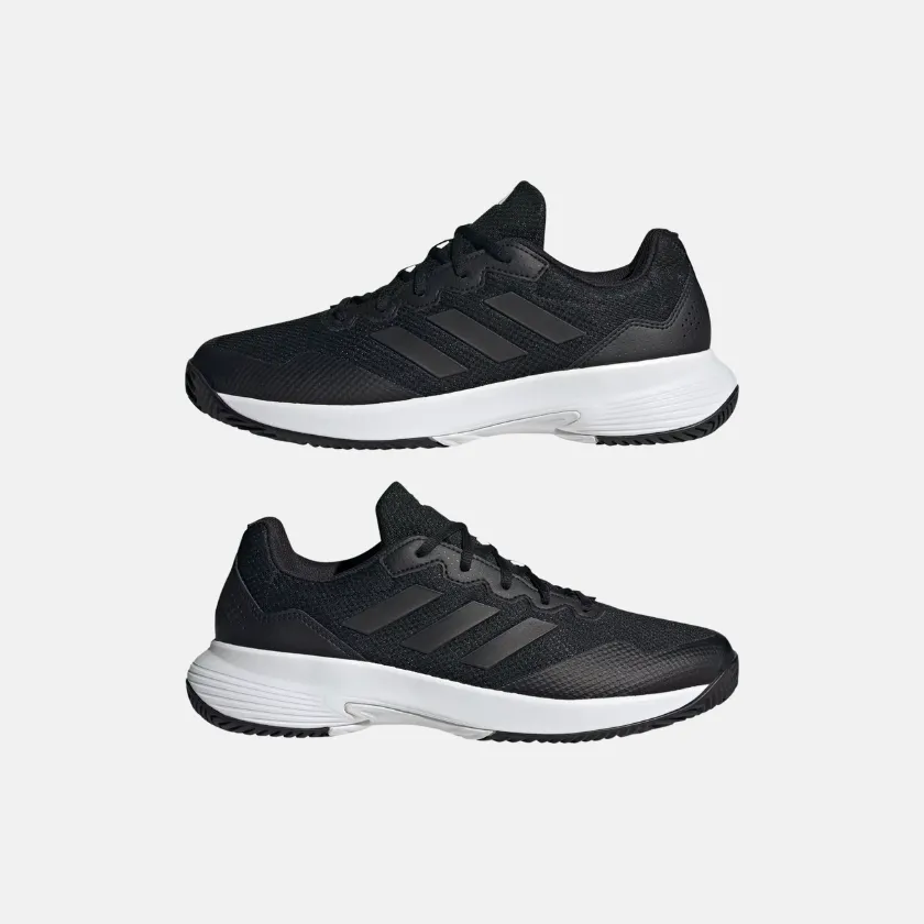 Motion Balance Foot Support Adidas Men??s Gamecourt 2.0 Tennis Shoes - Core Black/ Core Black/ Grey Four