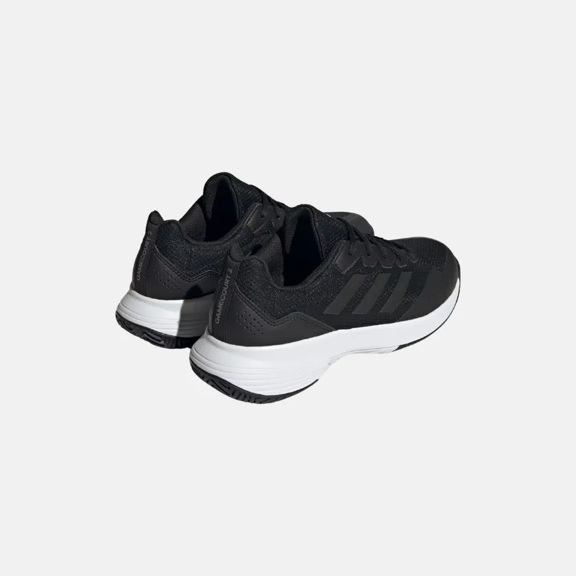 Adidas Men??s Gamecourt 2.0 Tennis Shoes - Core Black/ Core Black/ Grey Four Strong Stitching Street Comfort