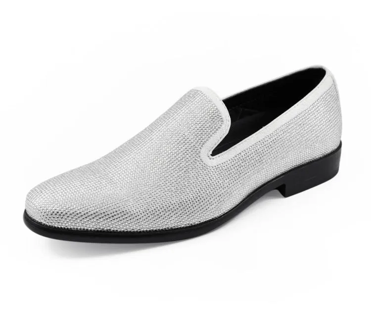 Dazzle White Elastic Slip On Quick Step Shoes