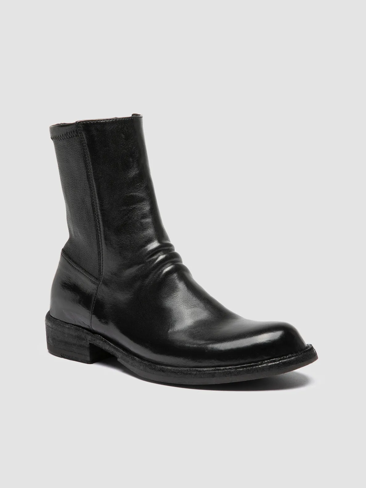 LEGRAND 171 - Black Leather Zipped Boots evening run Soft Material