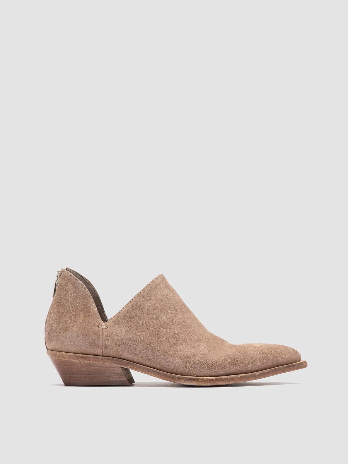 Slip On Padded collar NOELIE DD 106 -Taupe Suede Zipped Boots