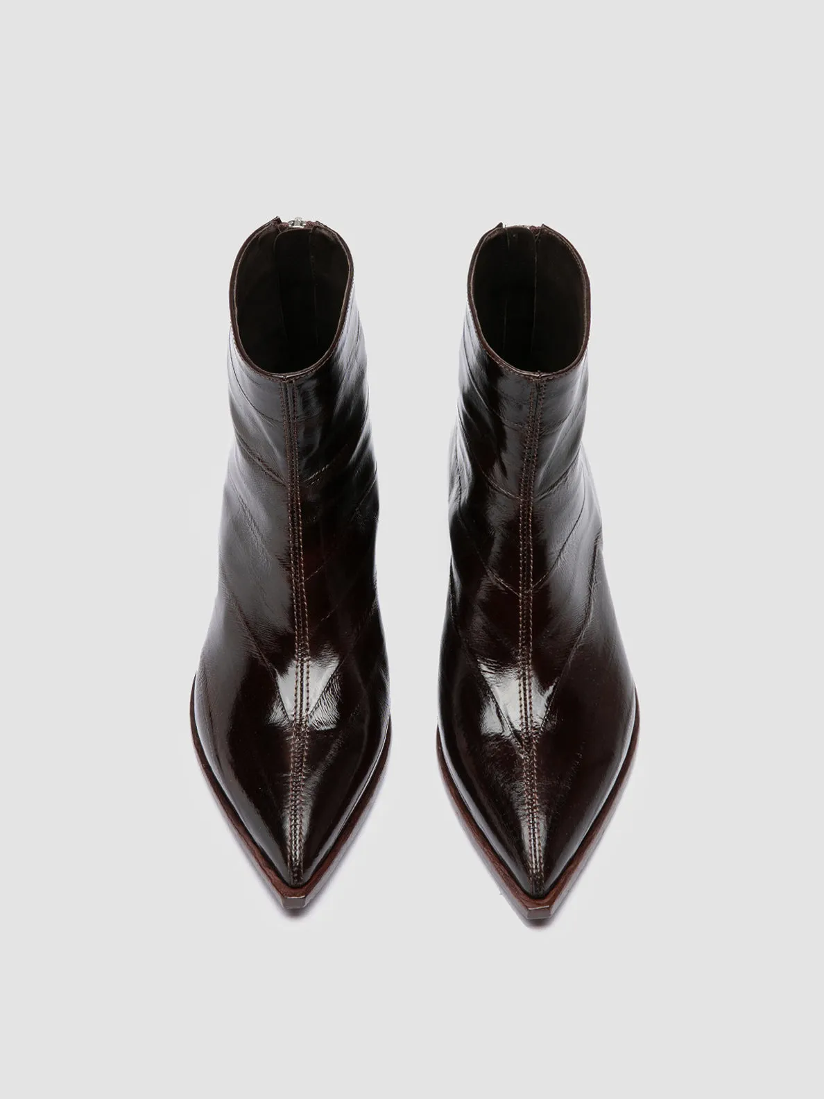 NOELIE DD 109 - Brown Leather Zipped Boots Stride Bold Date night